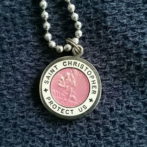 St. Christopher Protect Us Charm Necklace